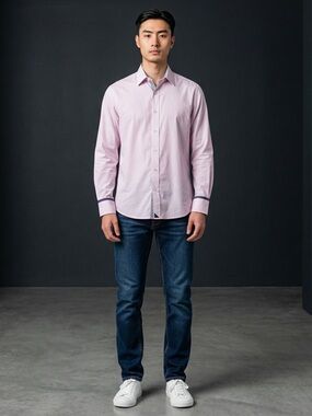 UNTUCKit Light Pink Dress Shirt with Contrast Cuff